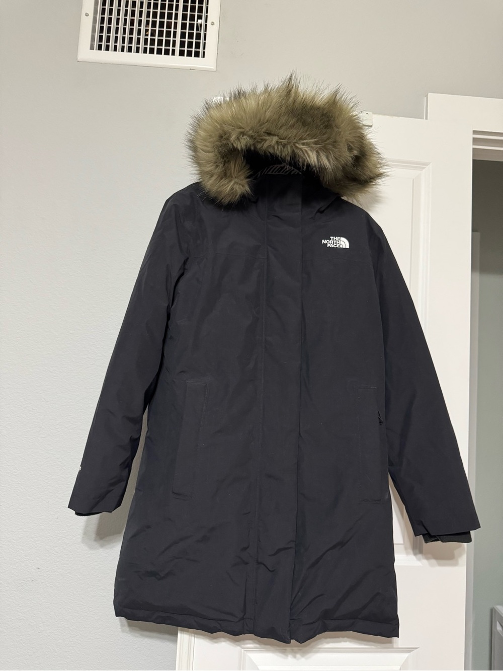 The North Face Black Parka with Faux-Fur Trim Hood